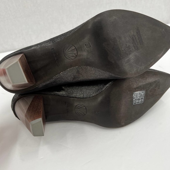 COCLICO Shoes Womens 37 Gray Metallic Juno Boot Stretch Anthracite Scrunch - Picture 9 of 12